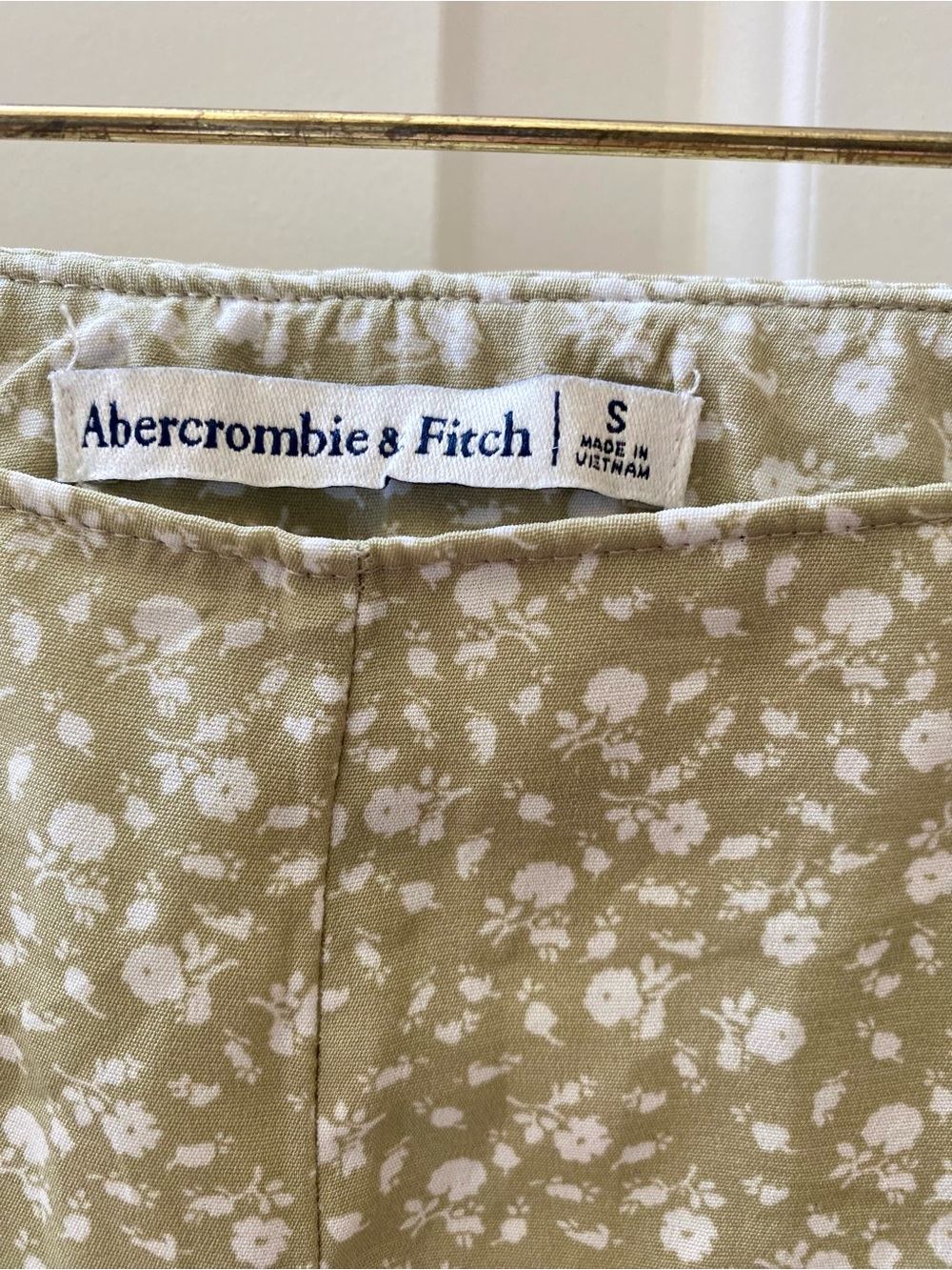 Abercrombie and Fitch Midi Skirt Green Floral Summer Midi Cottagecore Small - Picture 3 of 9